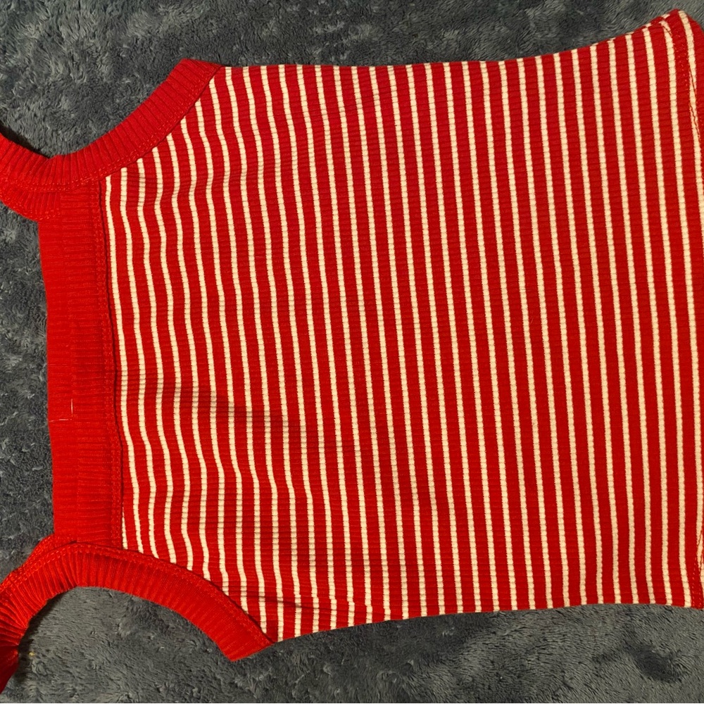 Heart Hips Red and White Striped Top